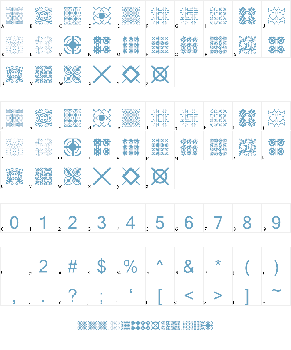 Seamless Patterns Font Character